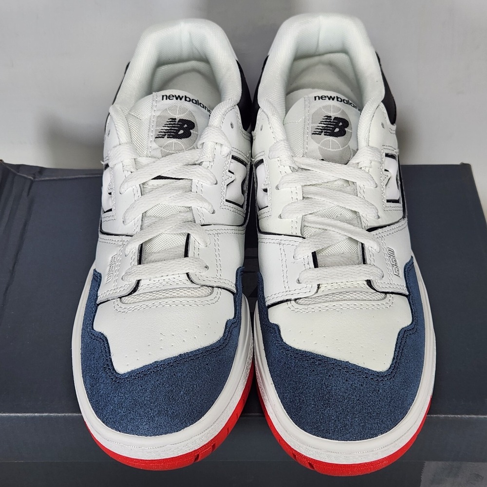 New Balance 550 Sneakers Kids Size 7 White Blue Leather Basketball Shoes - Picture 4 of 9